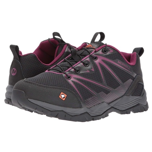 Merrell Shoes | Merrell | Full Bench SR Comp Toe Work Shoes | Color: Black/Pink | Size: 7.5 | Carliek91's Closet